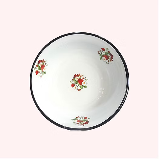 Beyaz Desenli Emaye Leğen – 32 / 36 / 40 cm