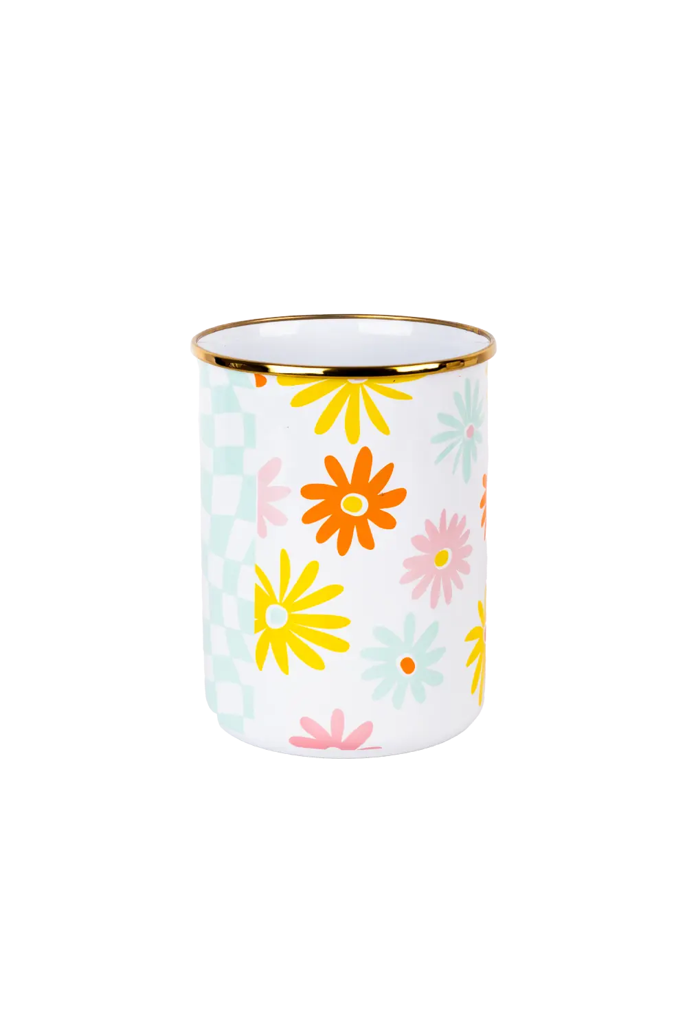 Retro Hippie Emaye Vazo/Kaşıklık