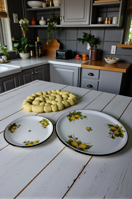 60-40 No Emaye Sini Sofra, Yemek Sunum Tepsi, Yer Sofrası Çinko