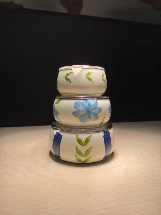 Emaye Saklama Kabı Seti EXCLUSIEF Bloom