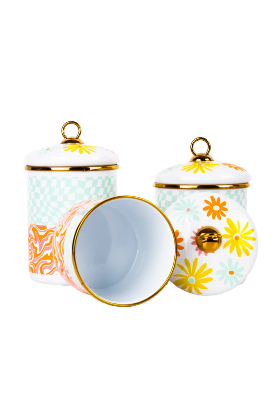 Retro Hippie Emaye Baharatlık/Kavanoz Seti Modeli