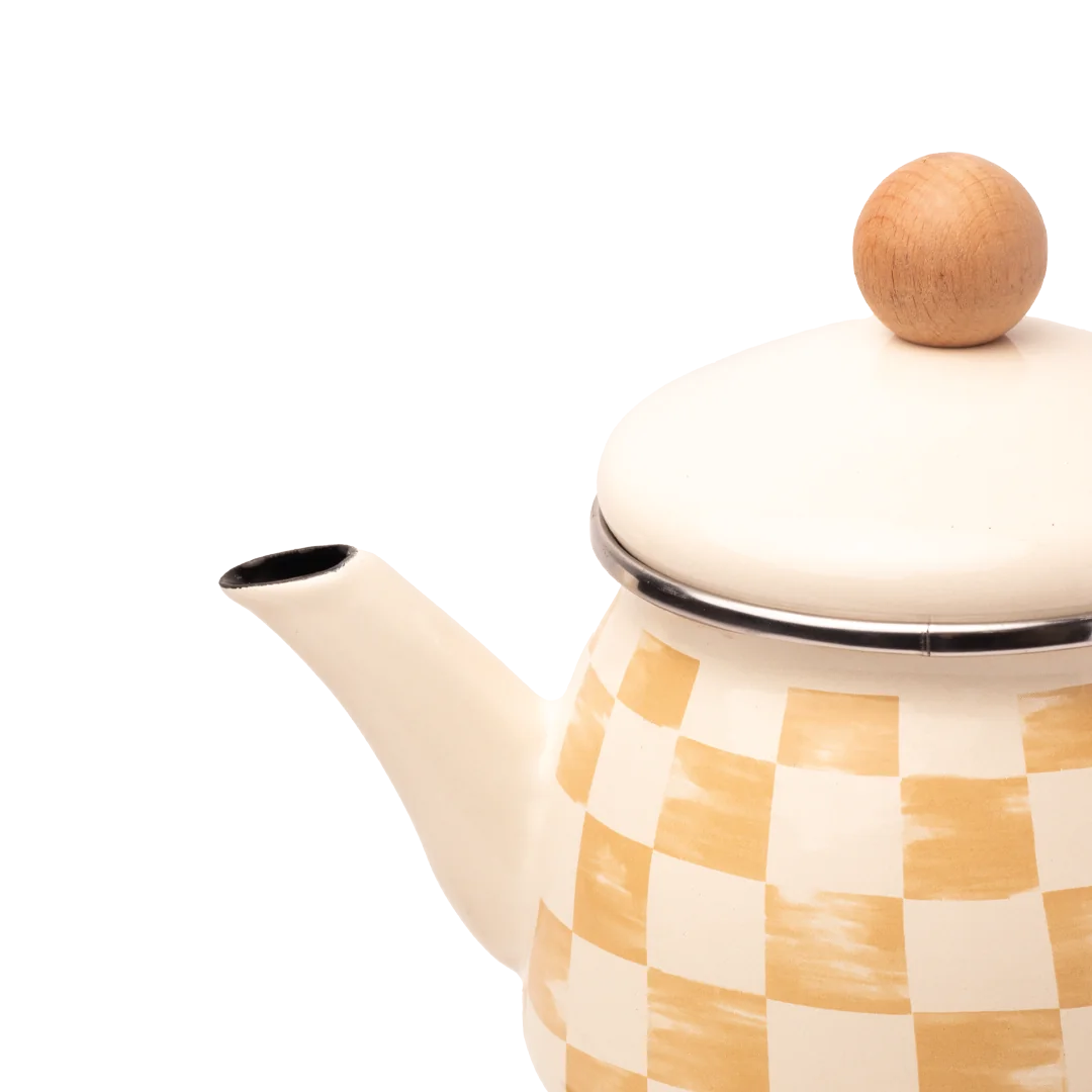 Beige Emaye Çaydanlık