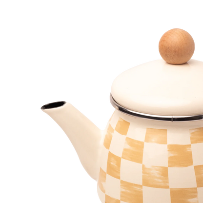 Beige Emaye Çaydanlık