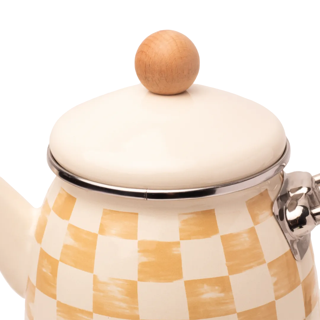 Beige Emaye Çaydanlık