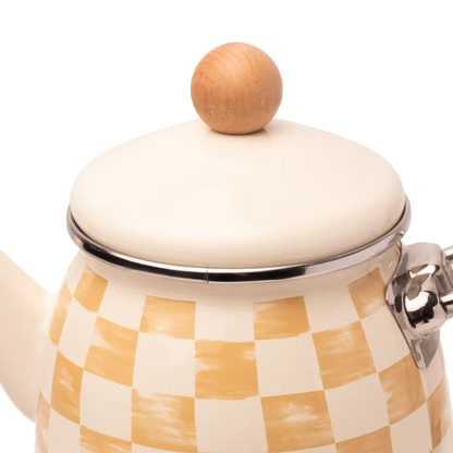 Beige Emaye Çaydanlık