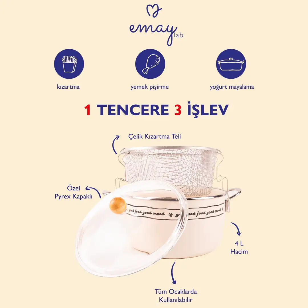 Mood Emaye Fritöz/Kızartma Tenceresi