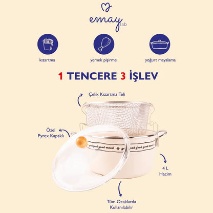 Mood Emaye Fritöz/Kızartma Tenceresi