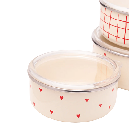 Cupid Emaye Üçlü Saklama Kabı Seti