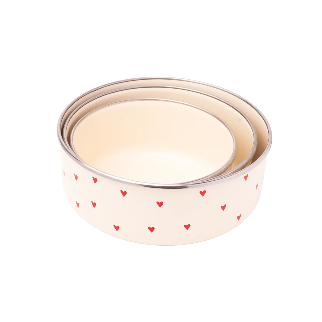 Cupid Emaye Üçlü Saklama Kabı Seti