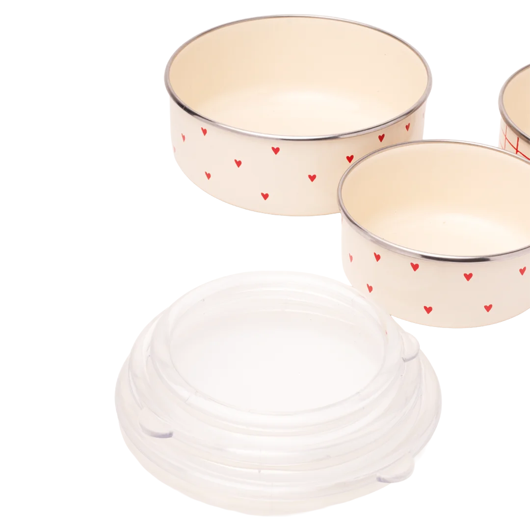 Cupid Emaye Üçlü Saklama Kabı Seti