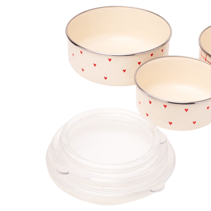 Cupid Emaye Üçlü Saklama Kabı Seti