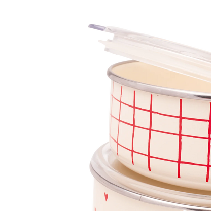 Cupid Emaye Üçlü Saklama Kabı Seti