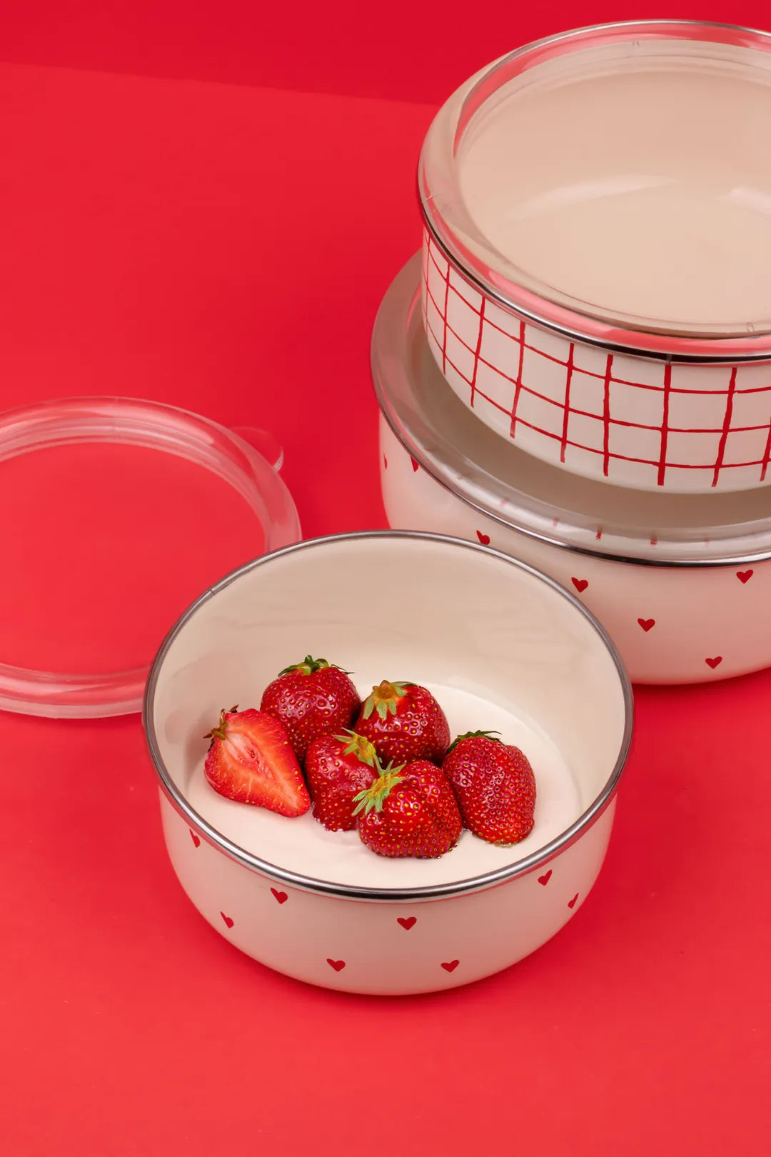 Cupid Emaye Üçlü Saklama Kabı Seti