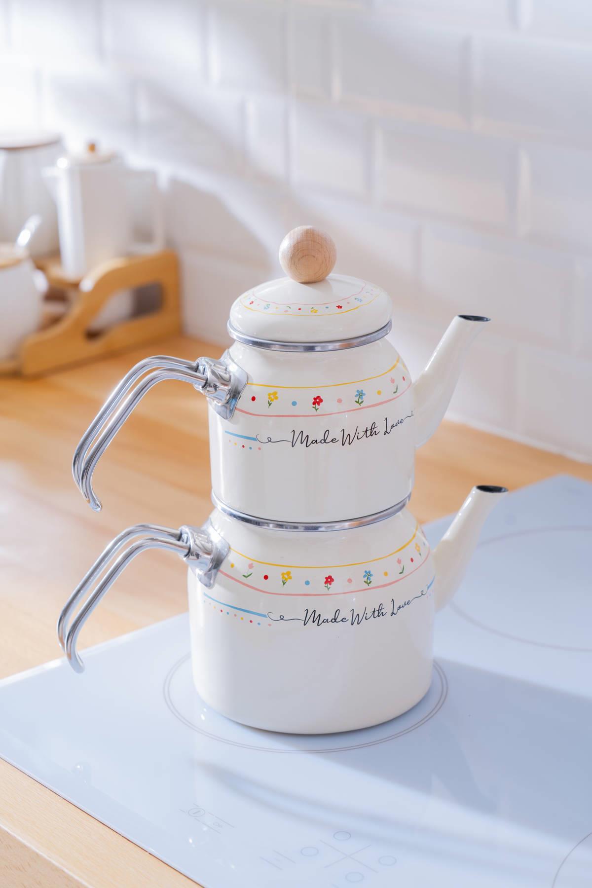 Made With Love Emaye Mini Çaydanlık Takımı