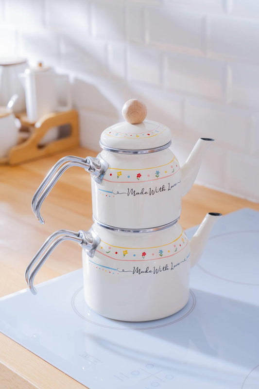 Made With Love Emaye Mini Çaydanlık Takımı