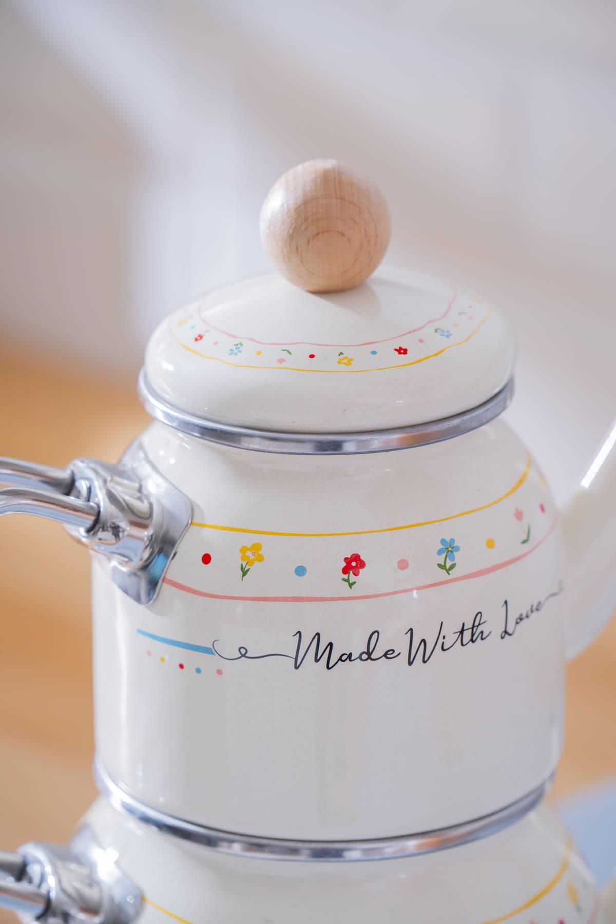 Made With Love Emaye Mini Çaydanlık Takımı