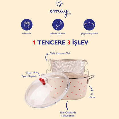 Cupid Emaye Fritöz/Kızartma Tenceresi