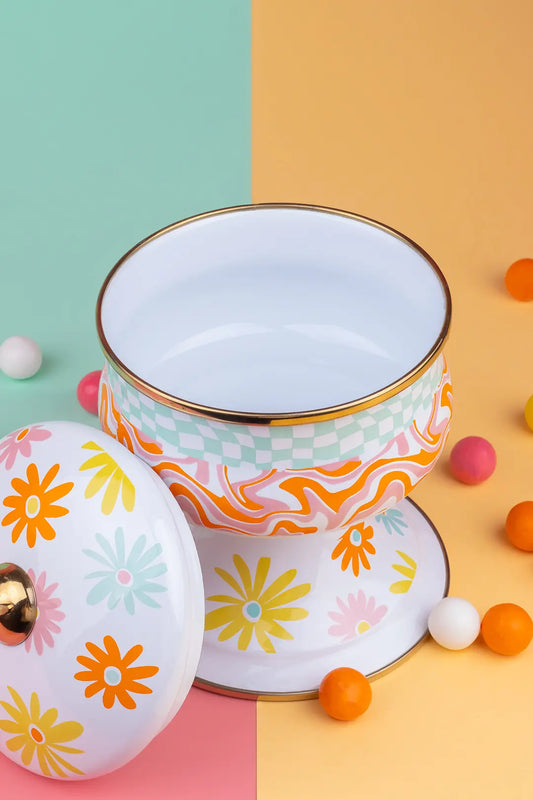 Retro Hippie Emaye Şekerlik